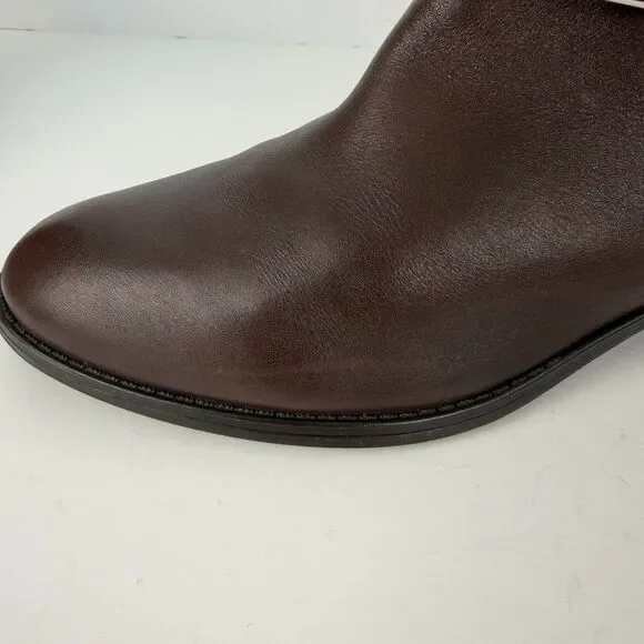 Lauren Ralph Lauren Marion Burnished Leather Riding Boots, Brown, 9.5B Wide Calf - Picture 16 of 16